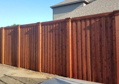 Board on board wooden fence