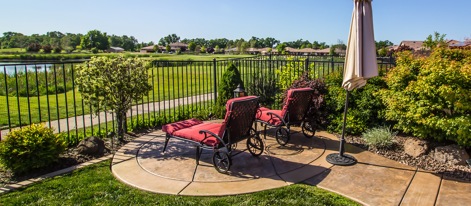 Wrought iron fence panels installed around a property